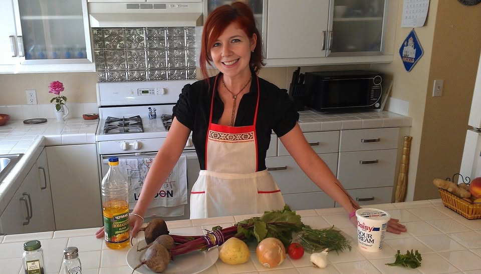 Prissy preparing vegetables in the kitchen